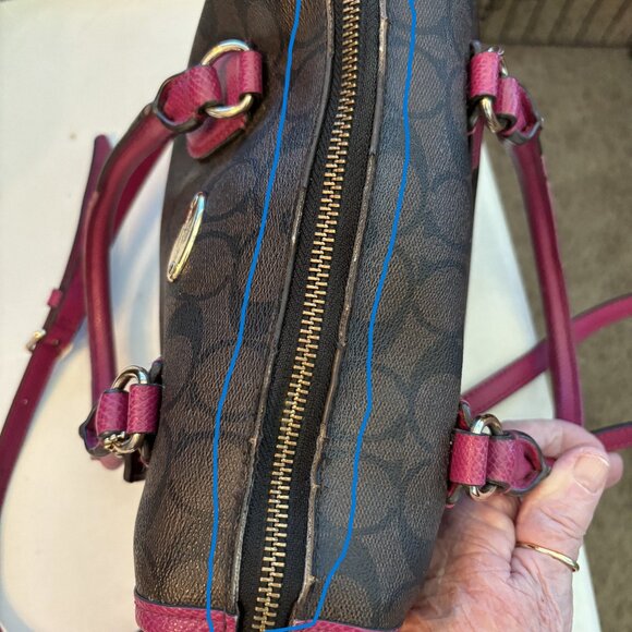 Coach Pink and Brown Satchel Bag with Wallet - Picture 8 of 15